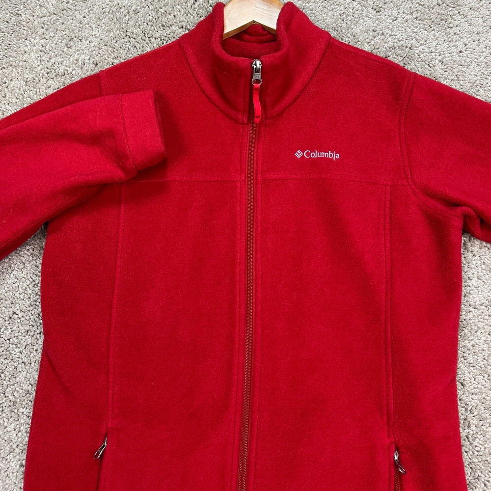Columbia Jacket Womens XL‎ 18/20 Red Long Sleeve Full Zip Fleece Performance EUC